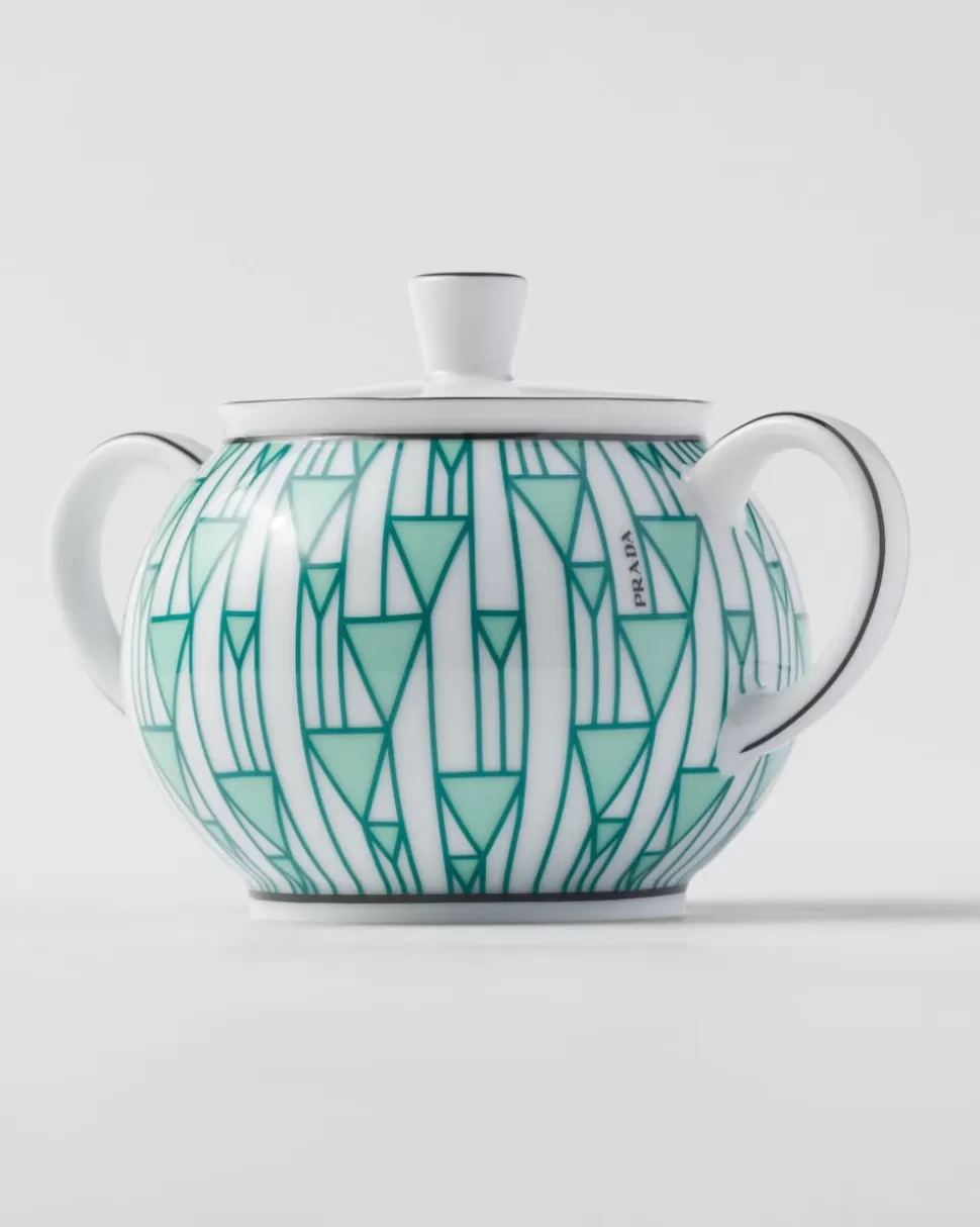 Prada Set De Jarrita Y Azucarero De Porcelana - Vienna Green^ TÉ Y CAFÉ