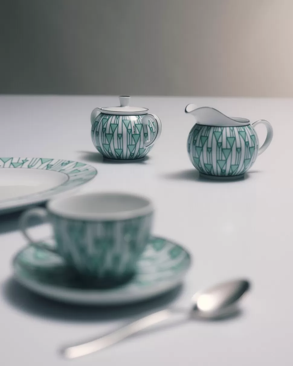 Prada Set De Jarrita Y Azucarero De Porcelana - Vienna Green^ TÉ Y CAFÉ