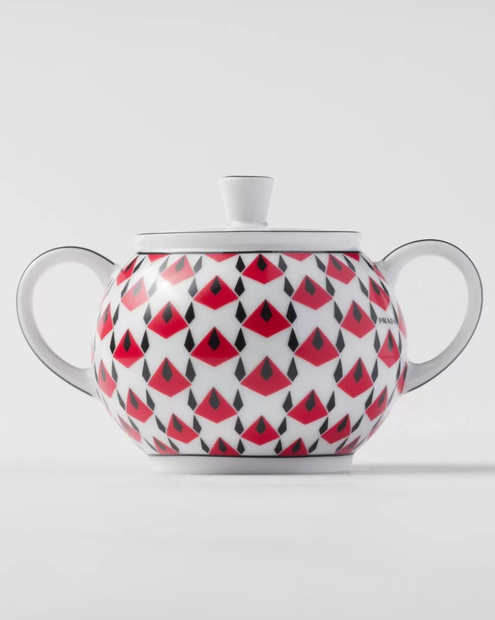 Prada Set De Jarrita Y Azucarero De Porcelana - Vienna Red^ TÉ Y CAFÉ