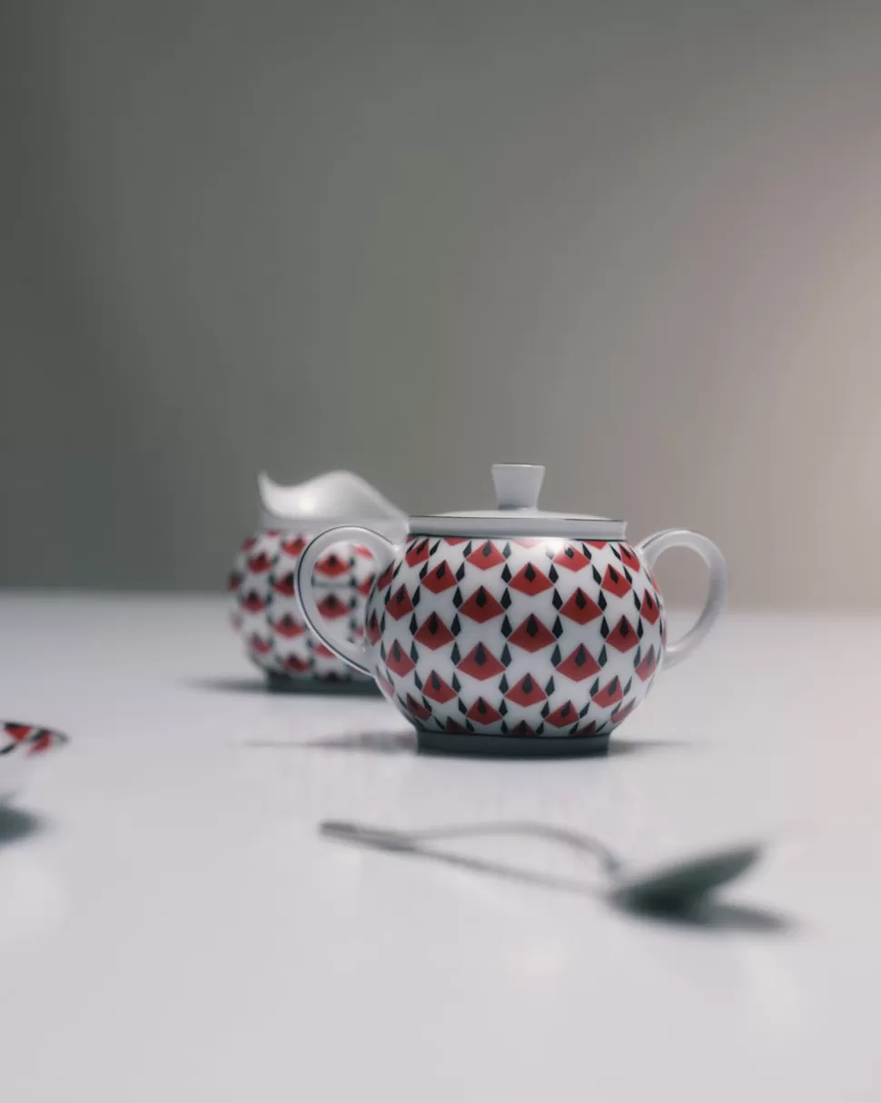 Prada Set De Jarrita Y Azucarero De Porcelana - Vienna Red^ TÉ Y CAFÉ