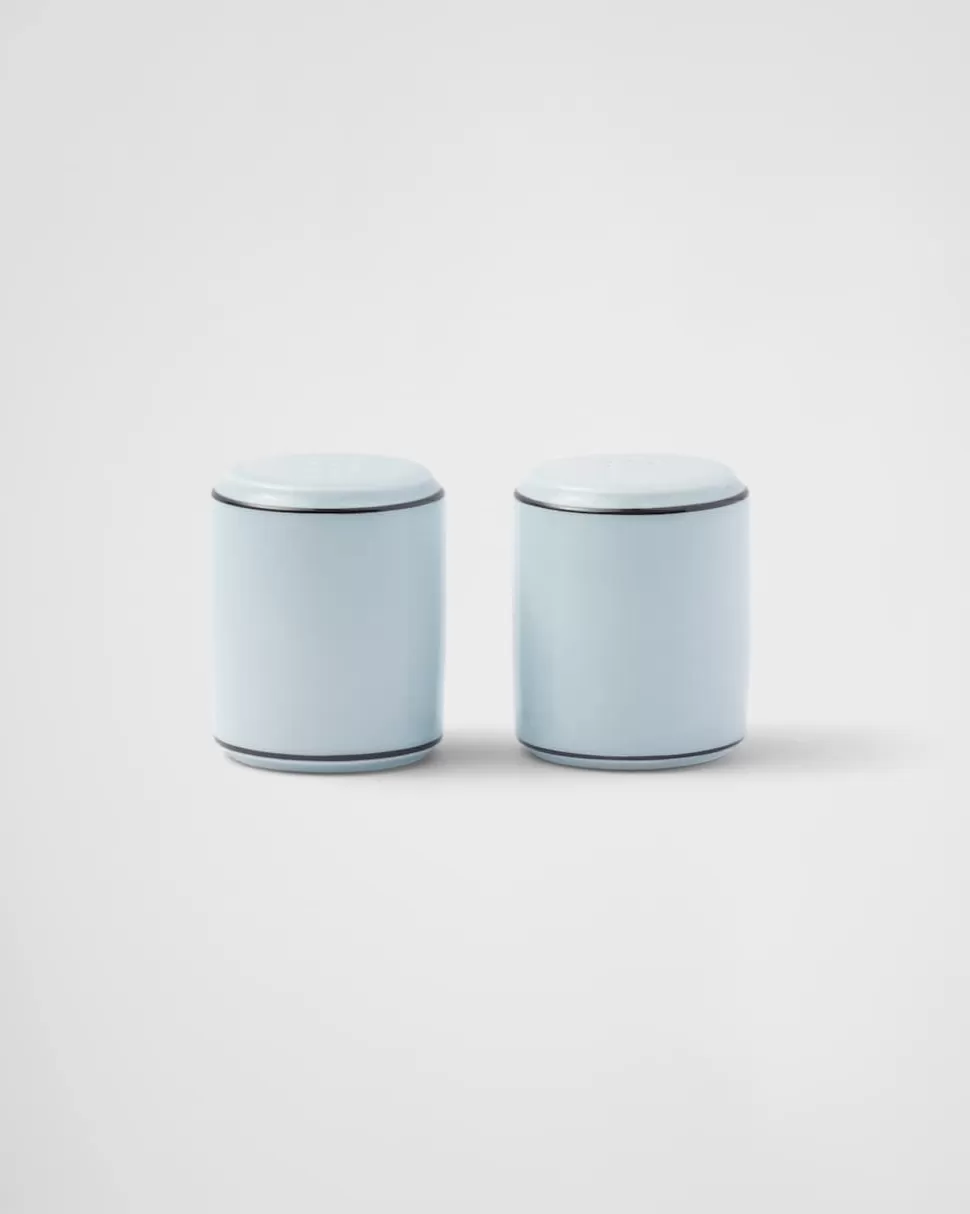 Prada Set De Salero Y Pimentero De Porcelana - Celadon^ BANDEJAS Y ACCESORIOS DE MESA