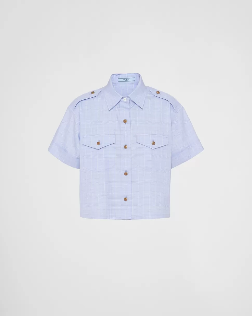 Prada Short-sleeved Prince Of Wales Shirt^Mujer CAMISAS Y TOPS