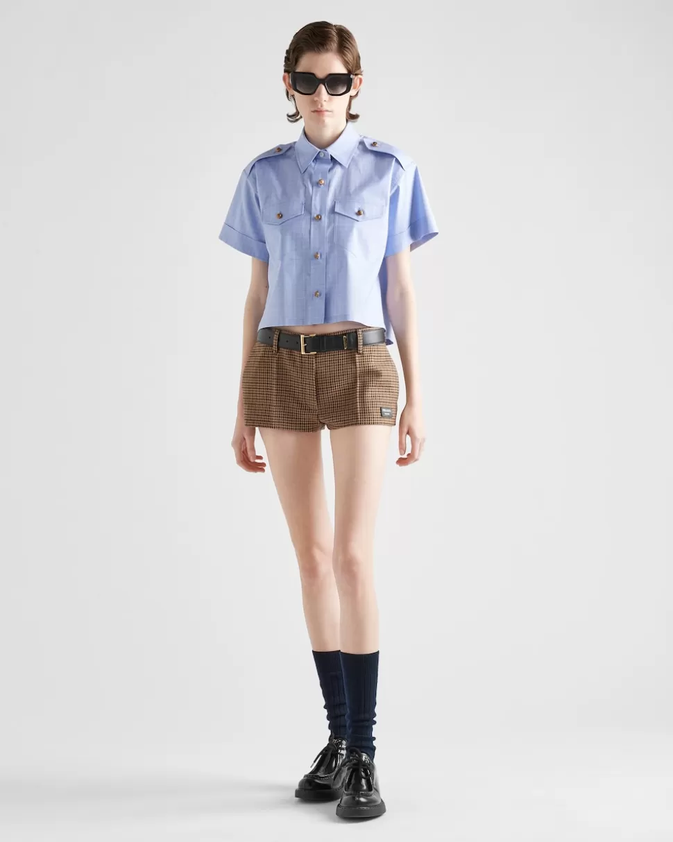 Prada Short-sleeved Prince Of Wales Shirt^Mujer CAMISAS Y TOPS