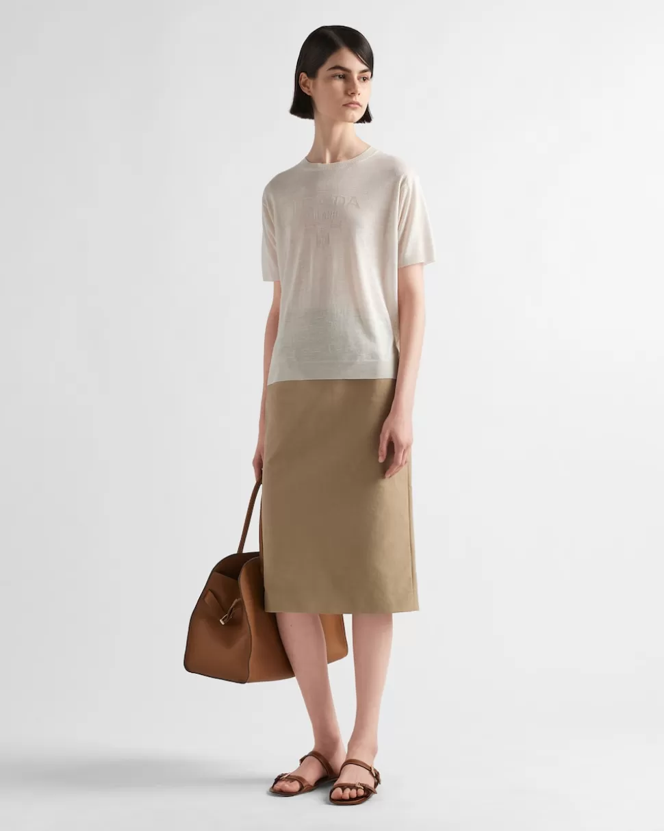 Prada Silk Crew-neck Sweater^Mujer TEJIDOS DE PUNTO