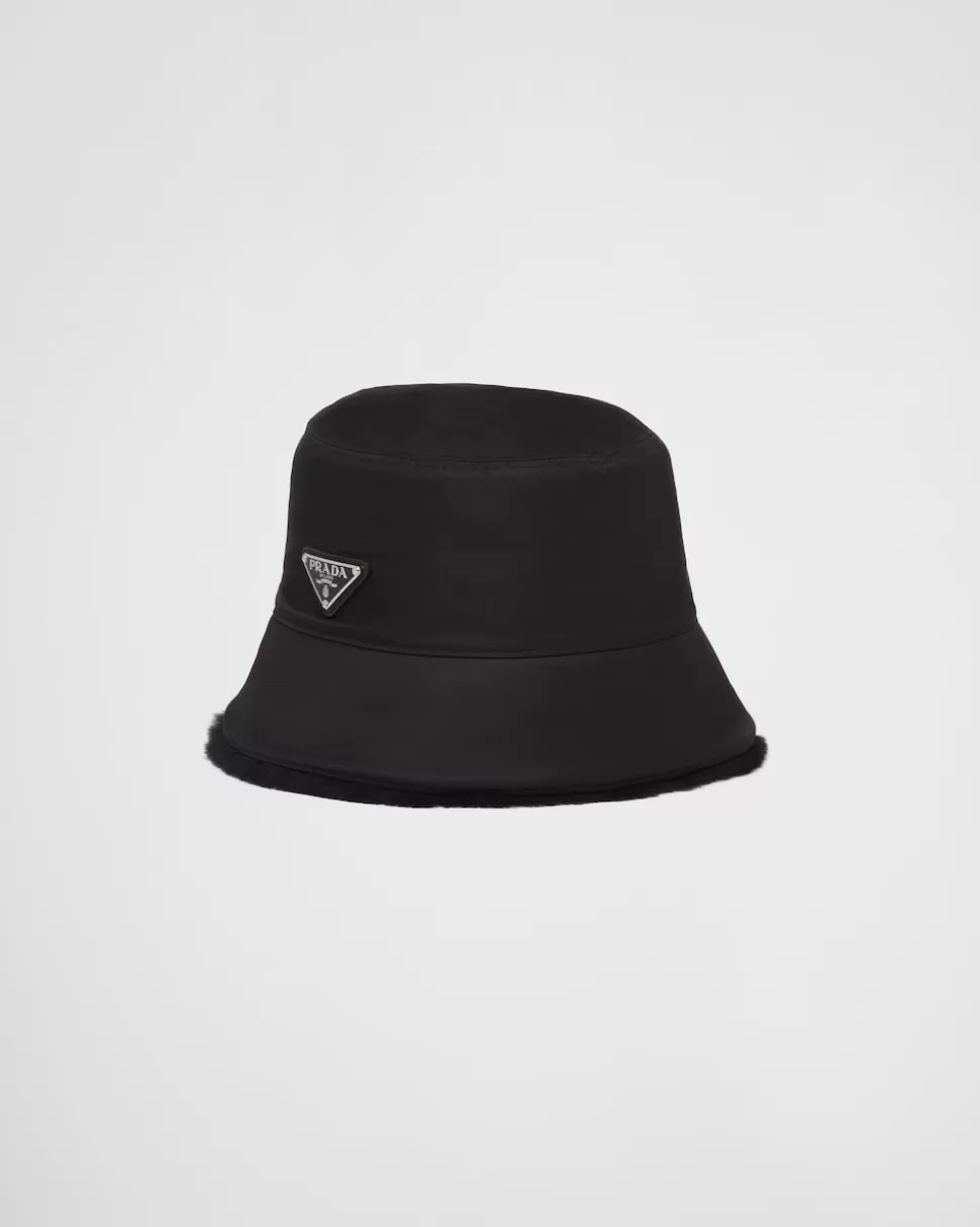 Prada Sombrero De Pescador De Re-nylon Y Borreguillo^Hombre SOMBREROS Y GUANTES