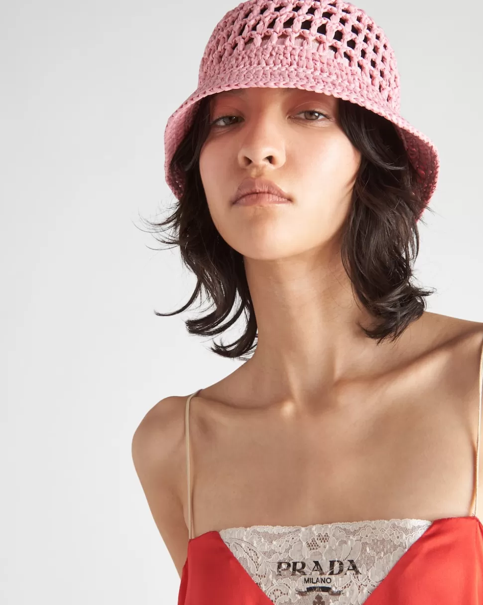 Prada Sombrero De Pescador En Tela Tejida^Mujer SOMBREROS Y GUANTES