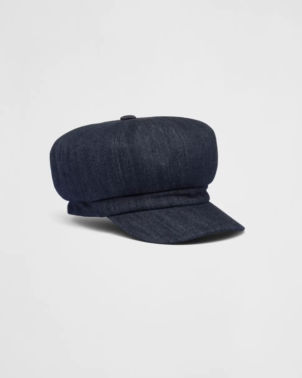 Prada Sombrero De Tejido Vaquero^Mujer SOMBREROS Y GUANTES