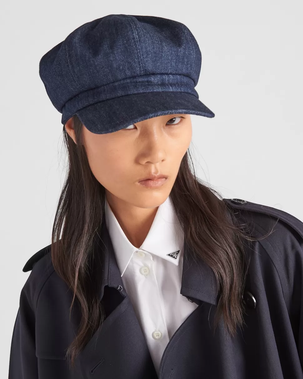 Prada Sombrero De Tejido Vaquero^Mujer SOMBREROS Y GUANTES
