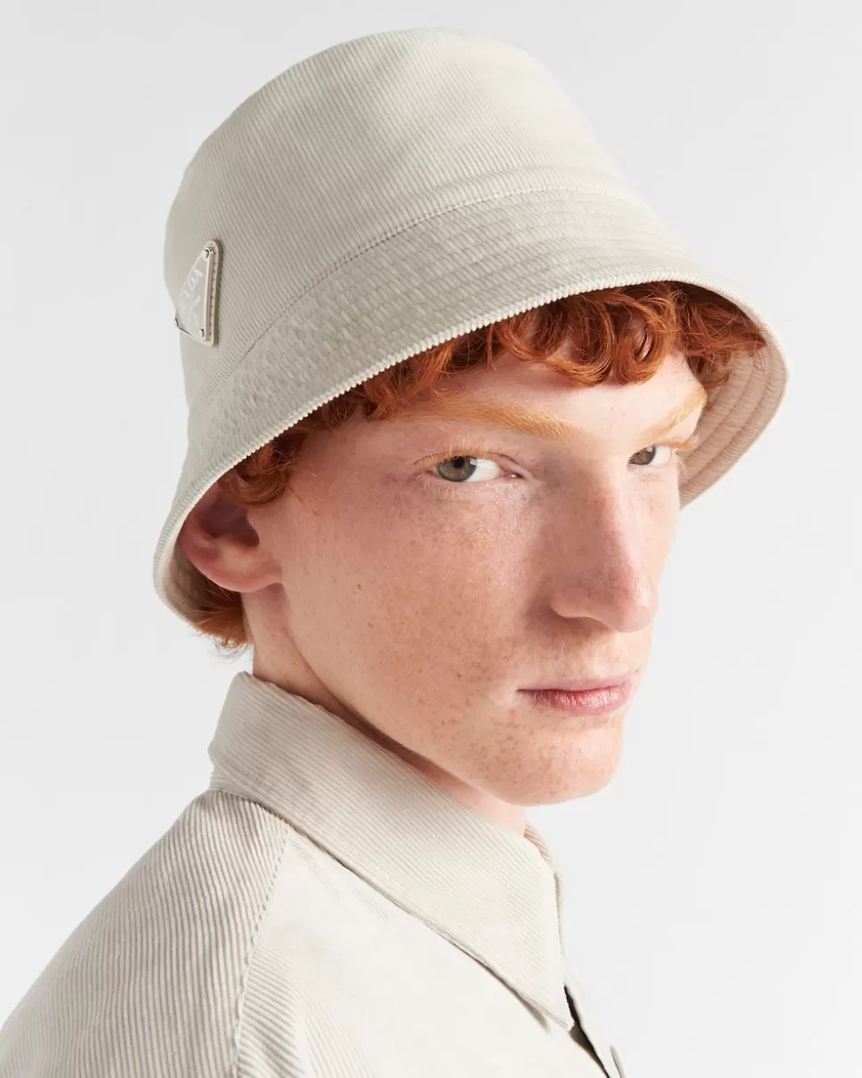 Prada Sombrero Tipo Pescador De Pana^Hombre SOMBREROS Y GUANTES