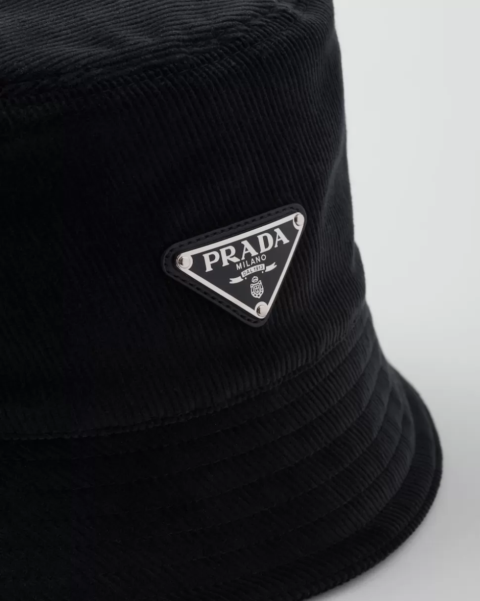 Prada Sombrero Tipo Pescador De Pana^Hombre SOMBREROS Y GUANTES