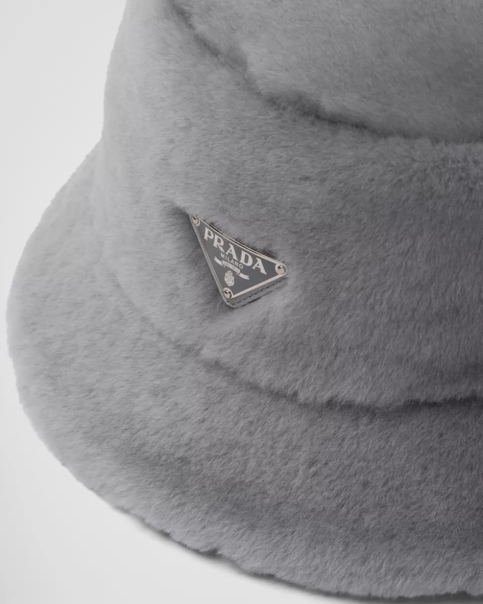 Prada Sombrero Tipo Pescador De Piel Vuelta^Mujer SOMBREROS Y GUANTES