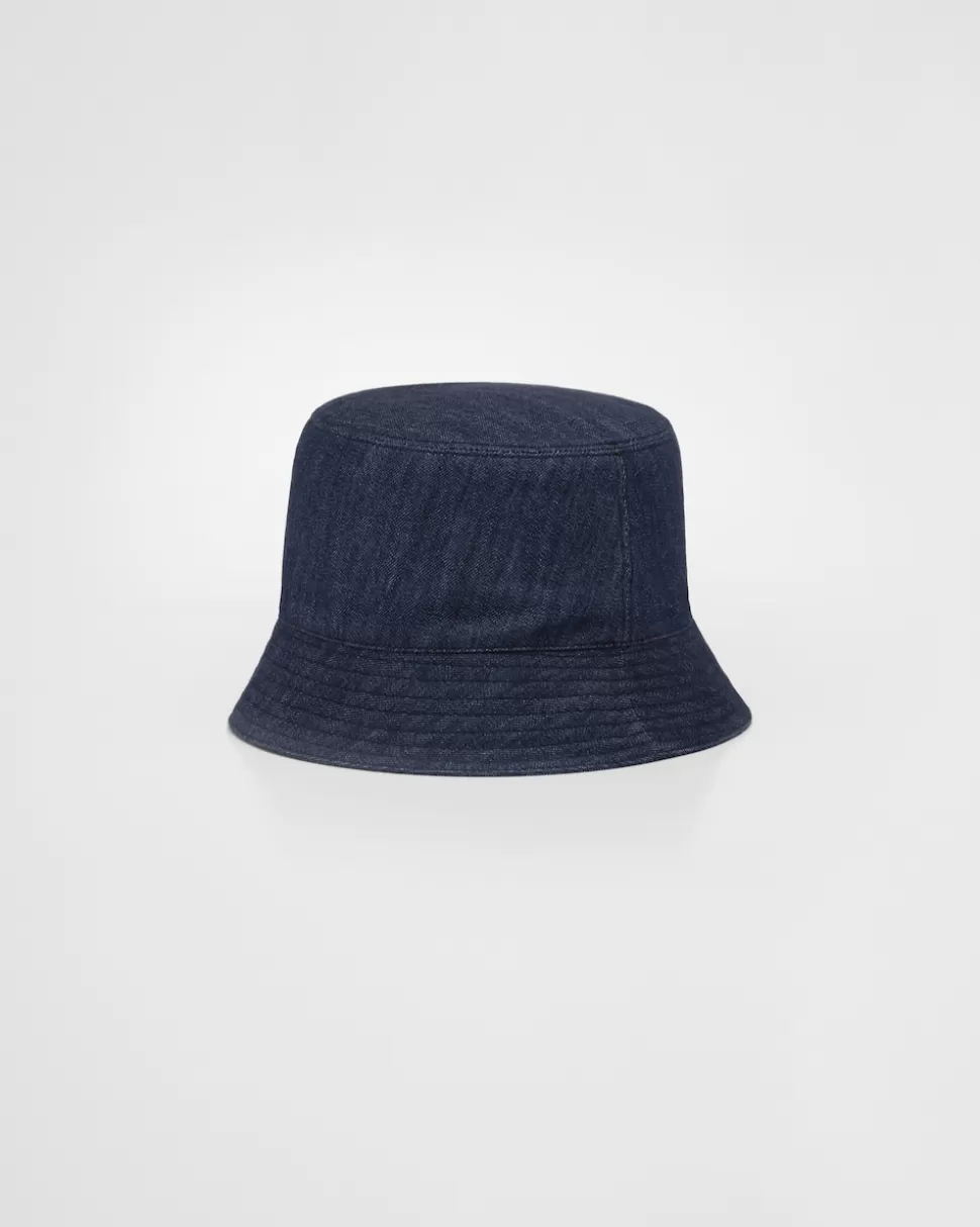 Prada Sombrero Tipo Pescador De Tejido Vaquero^Mujer SOMBREROS Y GUANTES