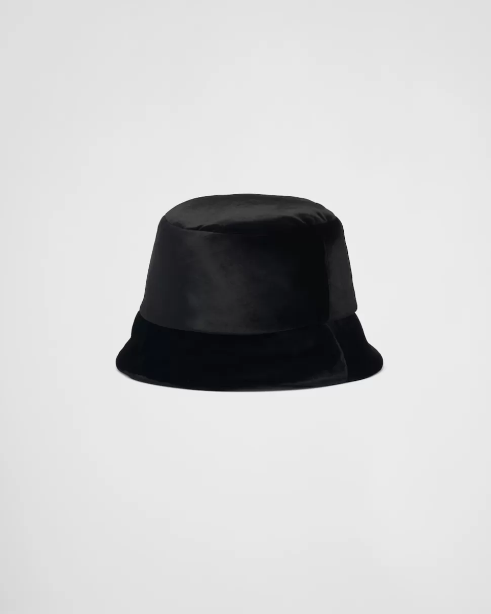 Prada Sombrero Tipo Pescador De Terciopelo^Mujer SOMBREROS Y GUANTES