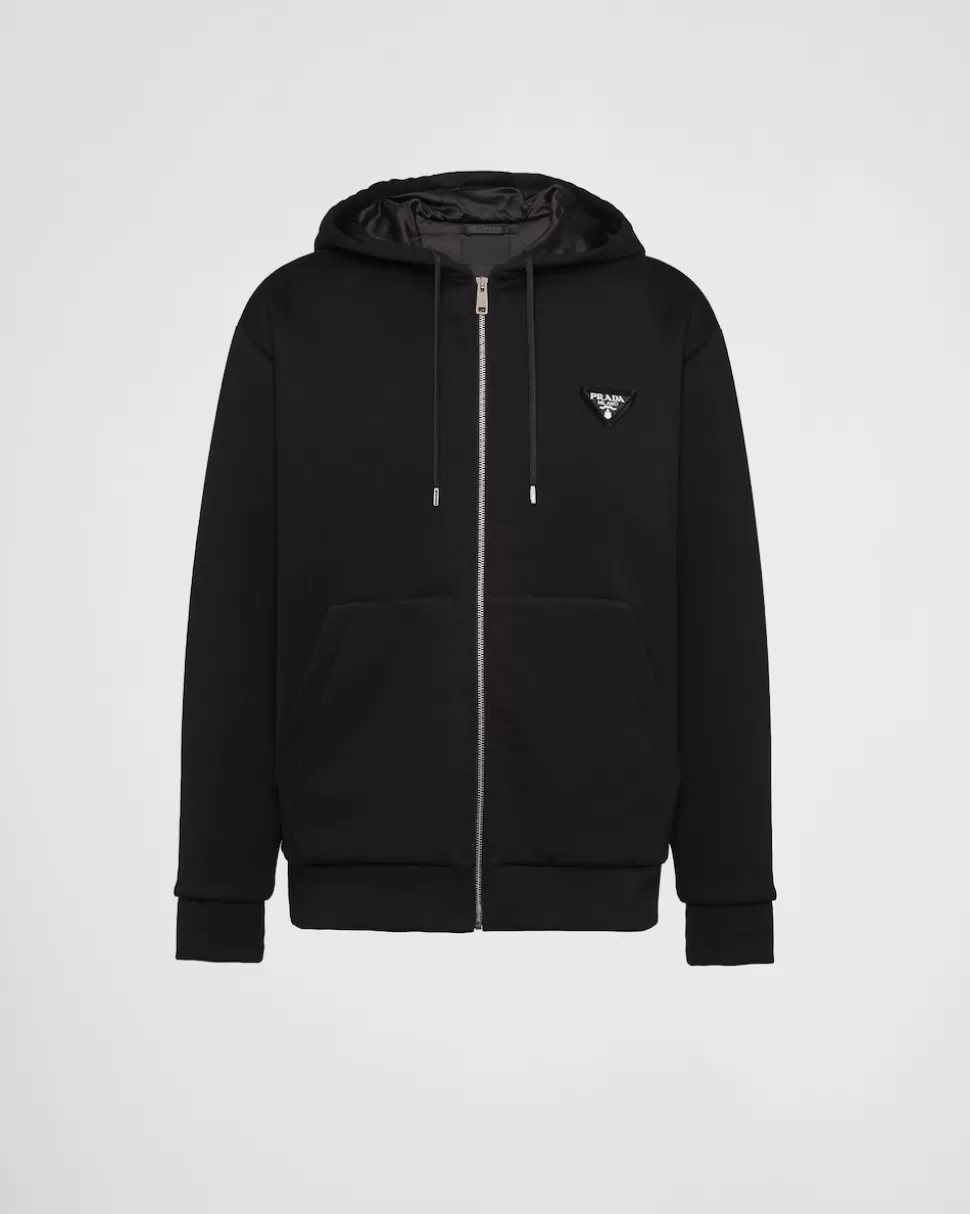 Prada Sudadera Con Capucha De Felpa De Algodón^Hombre ROPA DEPORTIVA Y SUDADERAS