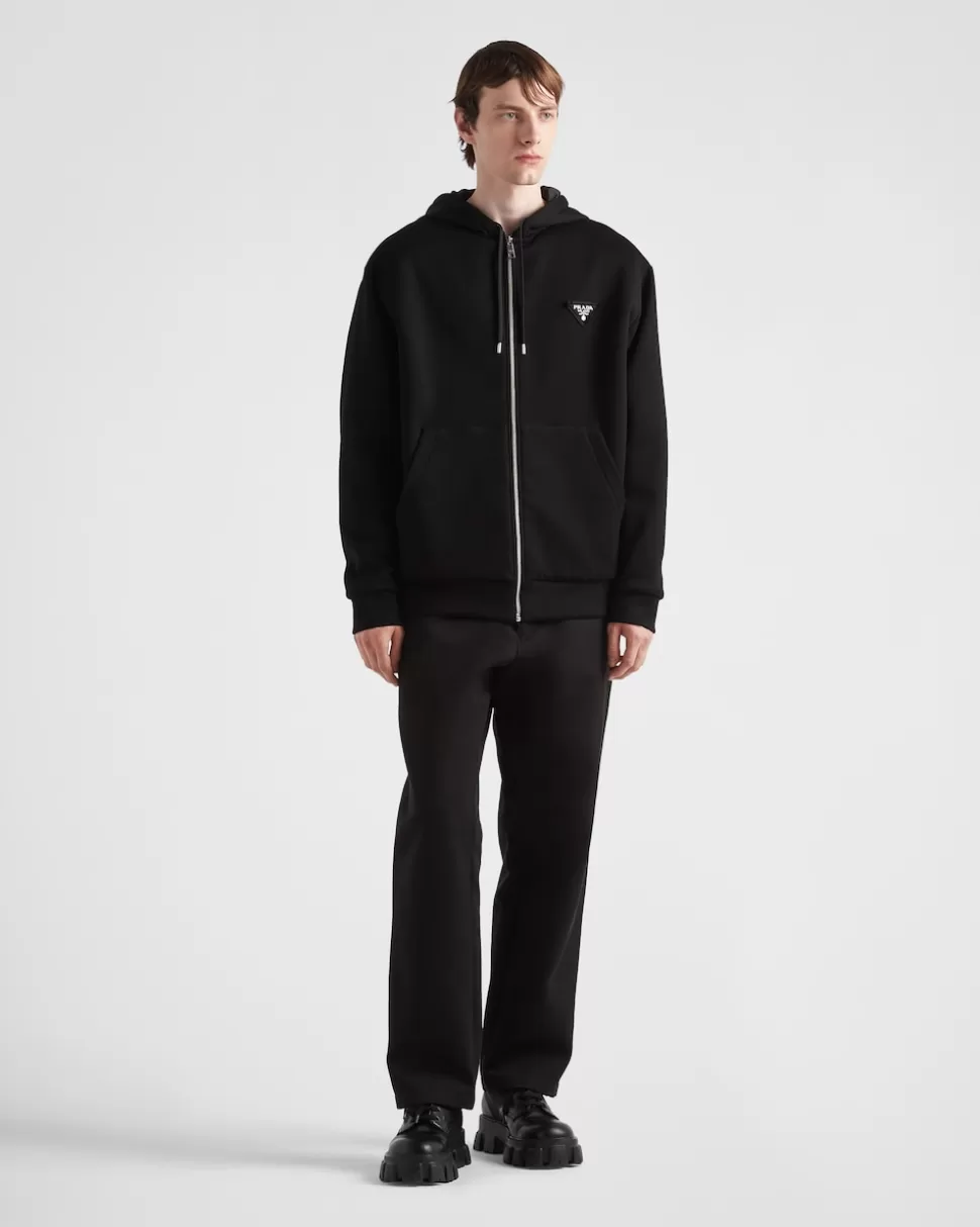 Prada Sudadera Con Capucha De Felpa De Algodón^Hombre ROPA DEPORTIVA Y SUDADERAS