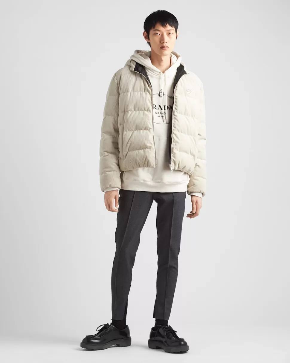 Prada Sudadera Con Capucha De Felpa De Algodón^Hombre ROPA DEPORTIVA Y SUDADERAS