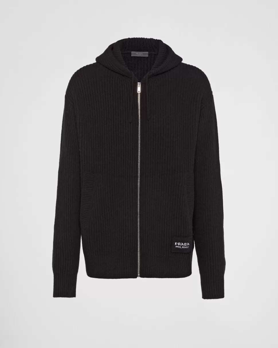Prada Sudadera Con Capucha De Lana Y Cachemir^Hombre TEJIDOS DE PUNTO
