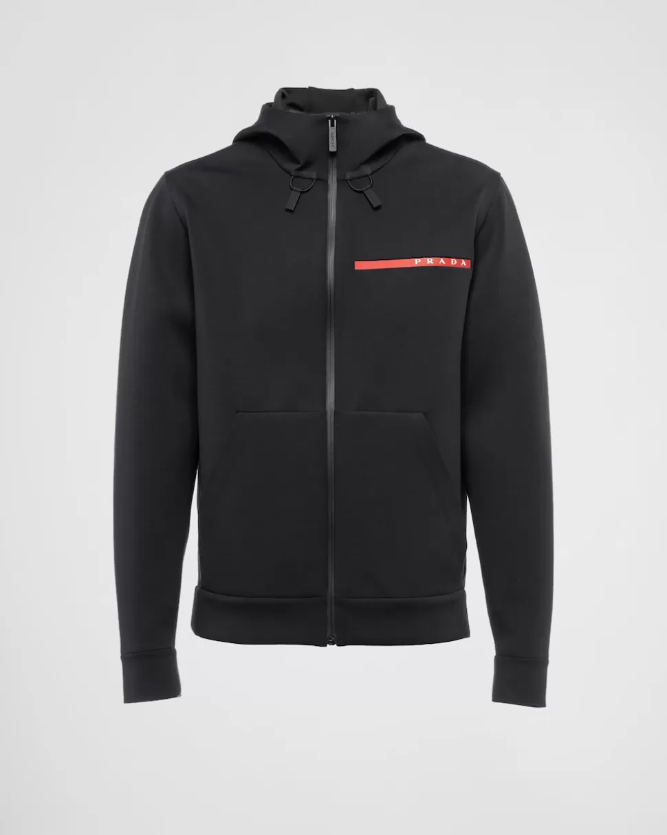 Prada Sudadera Con Capucha De Punto Doble Reciclado^Hombre ROPA