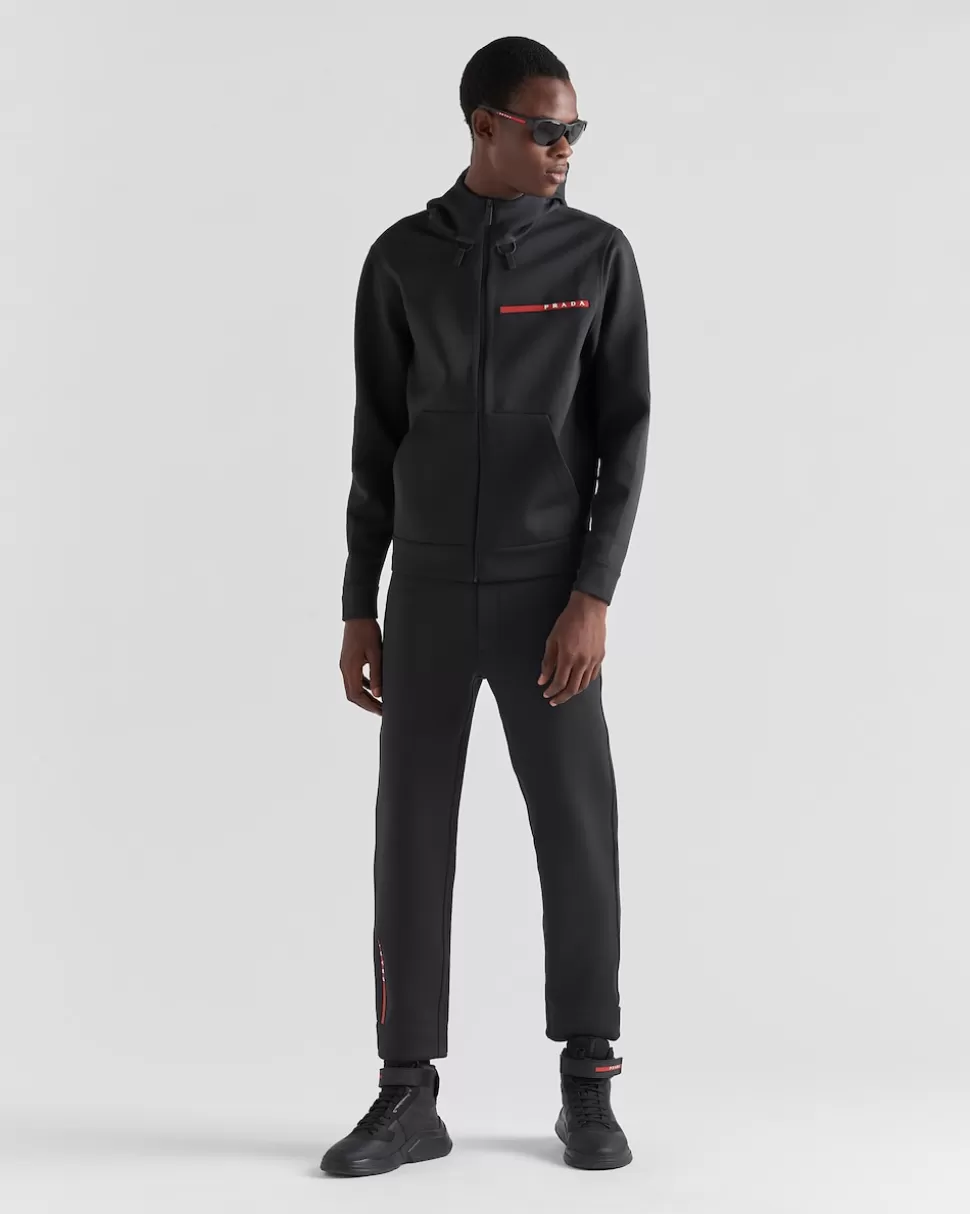Prada Sudadera Con Capucha De Punto Doble Reciclado^Hombre ROPA