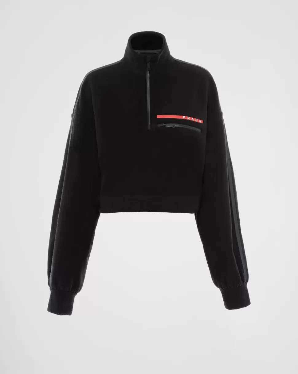 Prada Sudadera Corta Forro Polar Técnico Reciclado^Mujer ROPA