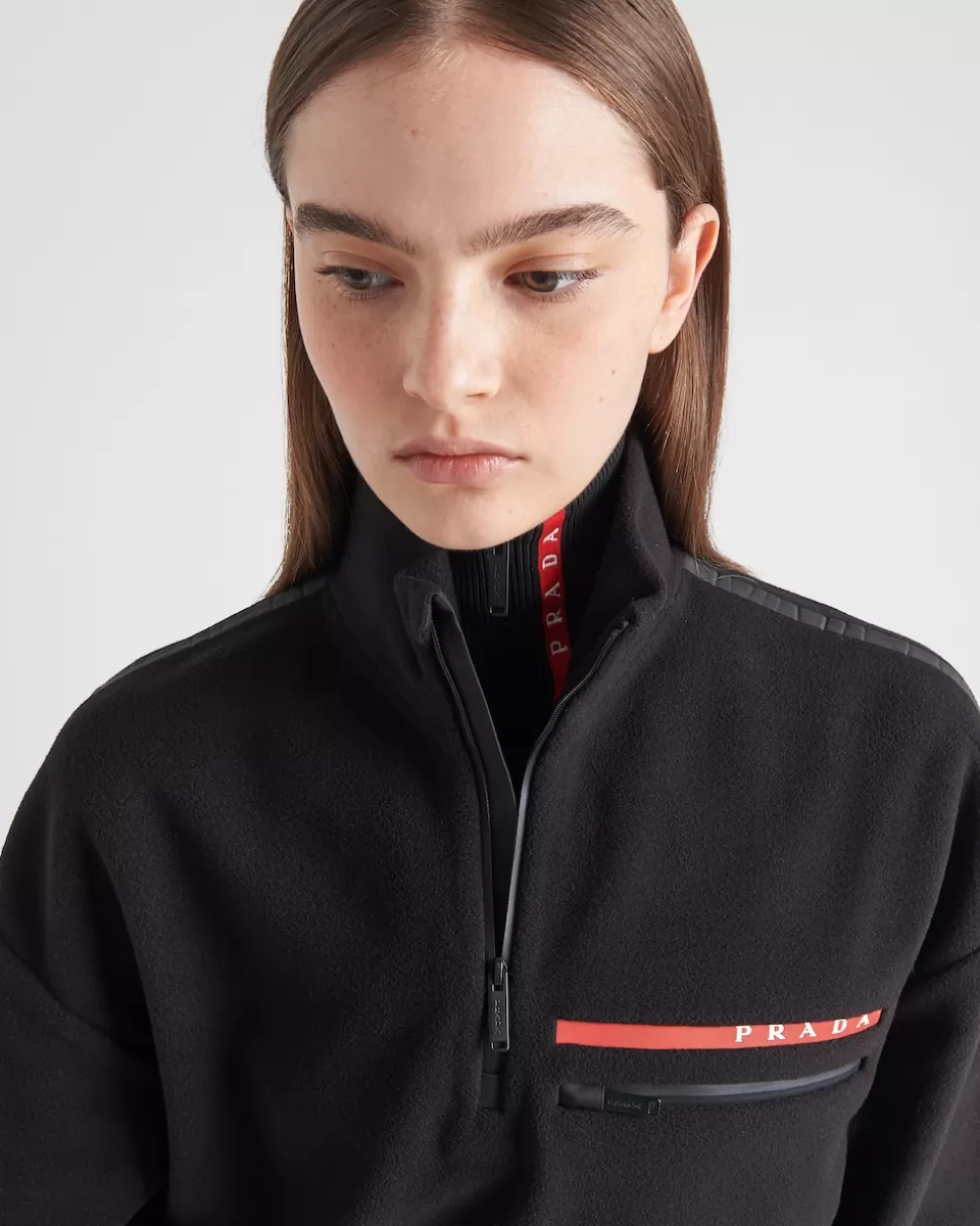 Prada Sudadera Corta Forro Polar Técnico Reciclado^Mujer ROPA