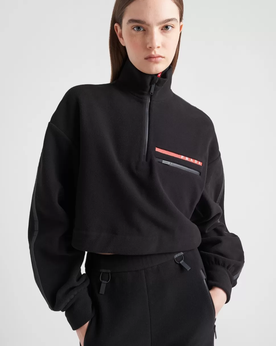 Prada Sudadera Corta Forro Polar Técnico Reciclado^Mujer ROPA
