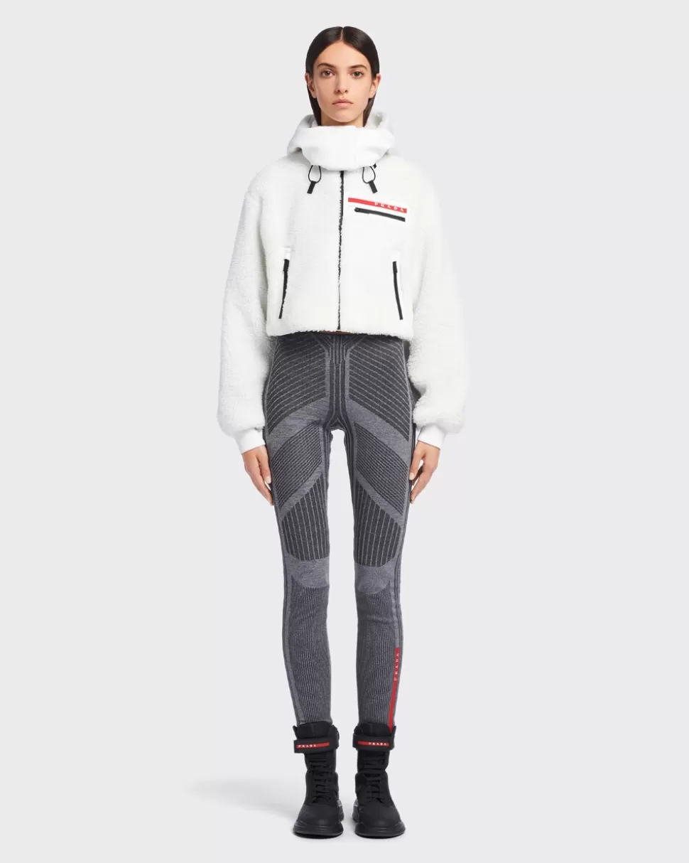 Prada Sudadera Corta Forro Polar Y Tejido Técnico^Mujer ROPA