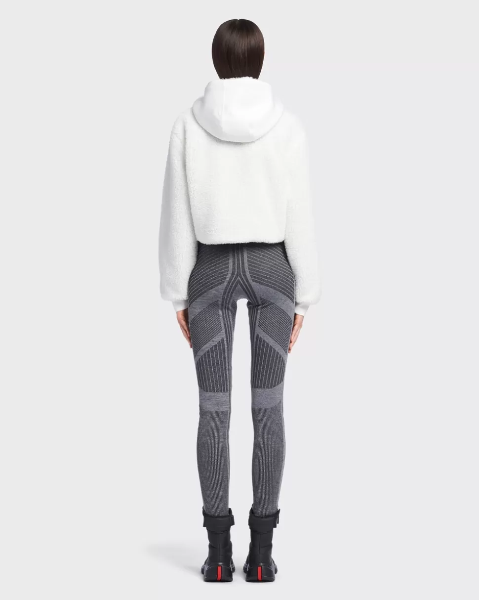 Prada Sudadera Corta Forro Polar Y Tejido Técnico^Mujer ROPA