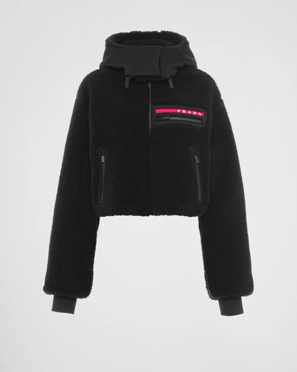 Prada Sudadera Corta Forro Polar Y Tejido Técnico^Mujer ROPA