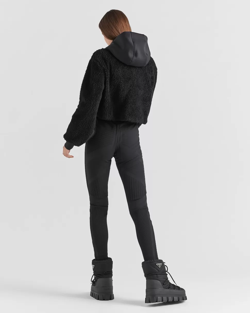 Prada Sudadera Corta Forro Polar Y Tejido Técnico^Mujer ROPA
