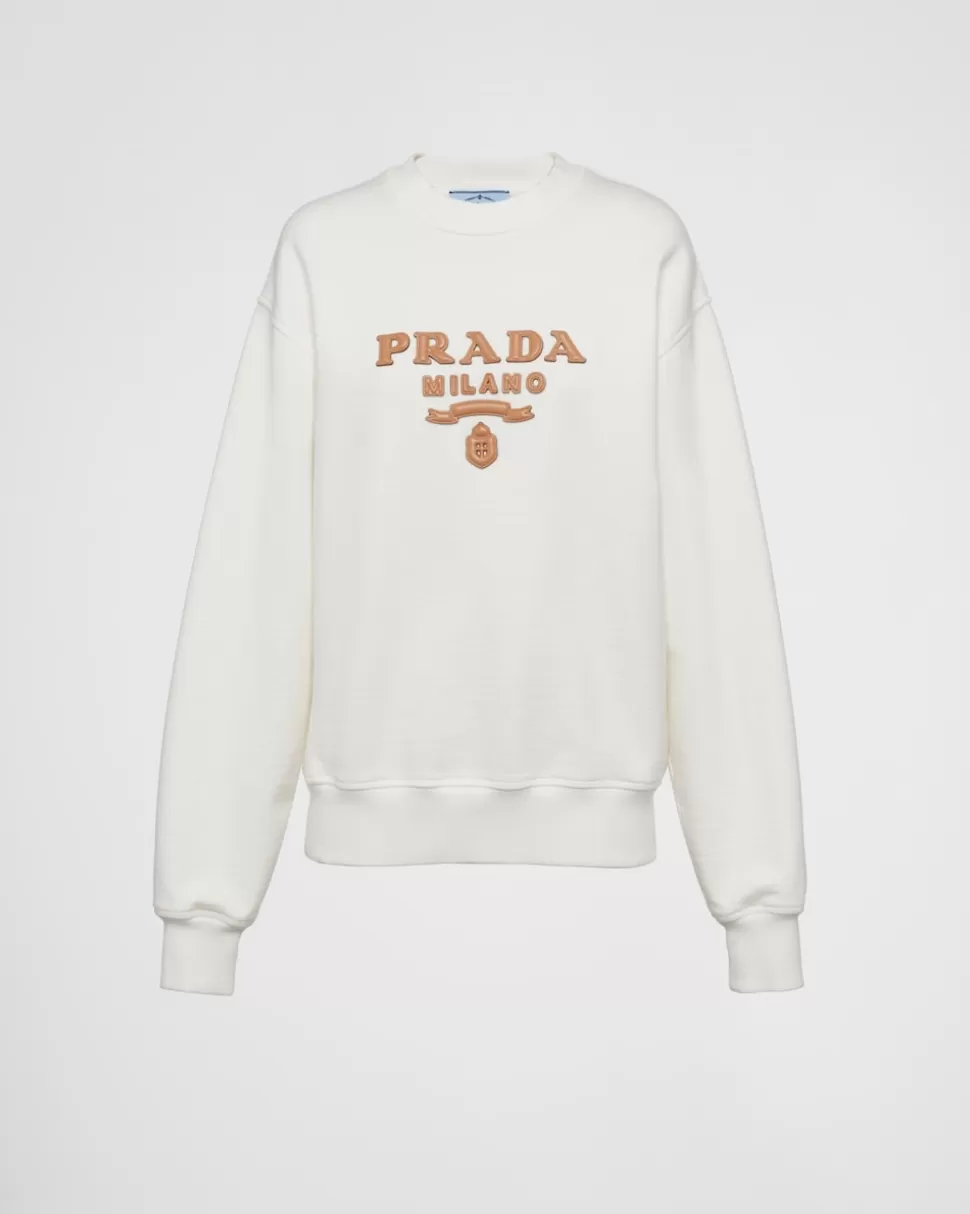 Prada Sudadera De Algodón Holgada^Mujer CAMISETAS Y SUDADERAS