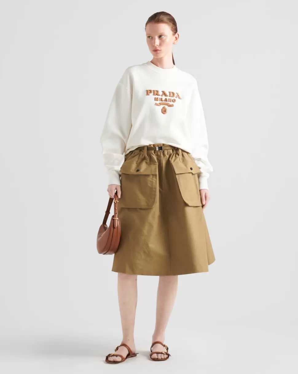 Prada Sudadera De Algodón Holgada^Mujer CAMISETAS Y SUDADERAS