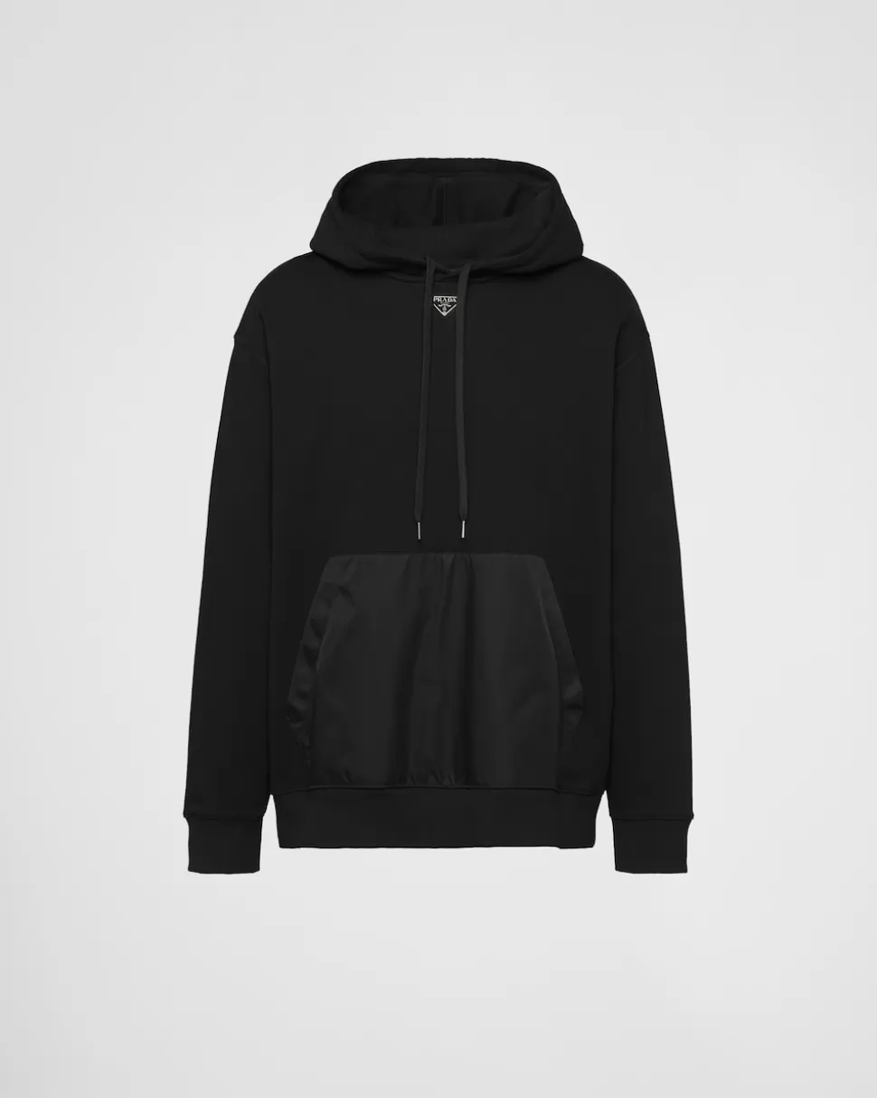 Prada Sudadera De Felpa De Algodón Con Capucha^Hombre ROPA DEPORTIVA Y SUDADERAS