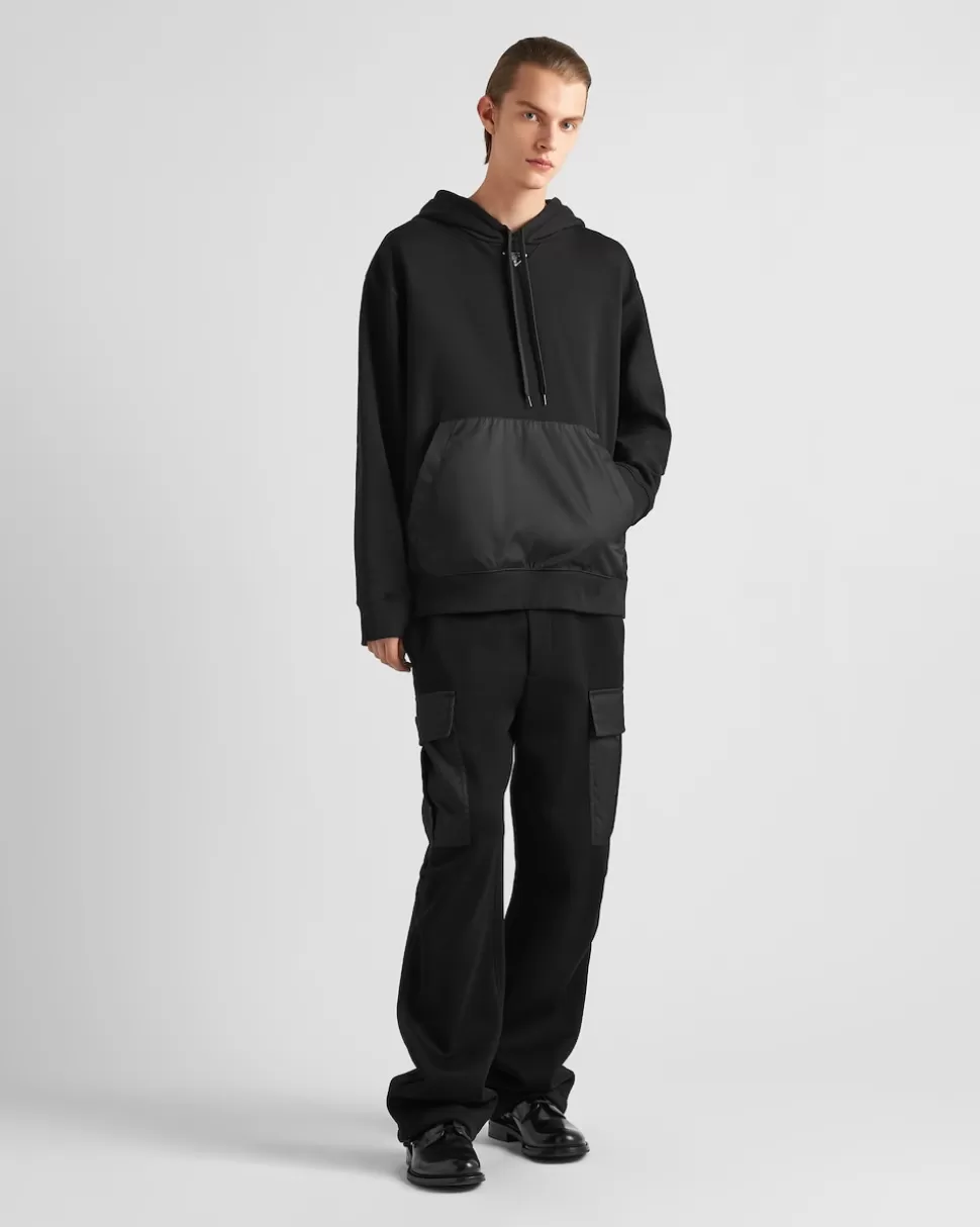 Prada Sudadera De Felpa De Algodón Con Capucha^Hombre ROPA DEPORTIVA Y SUDADERAS