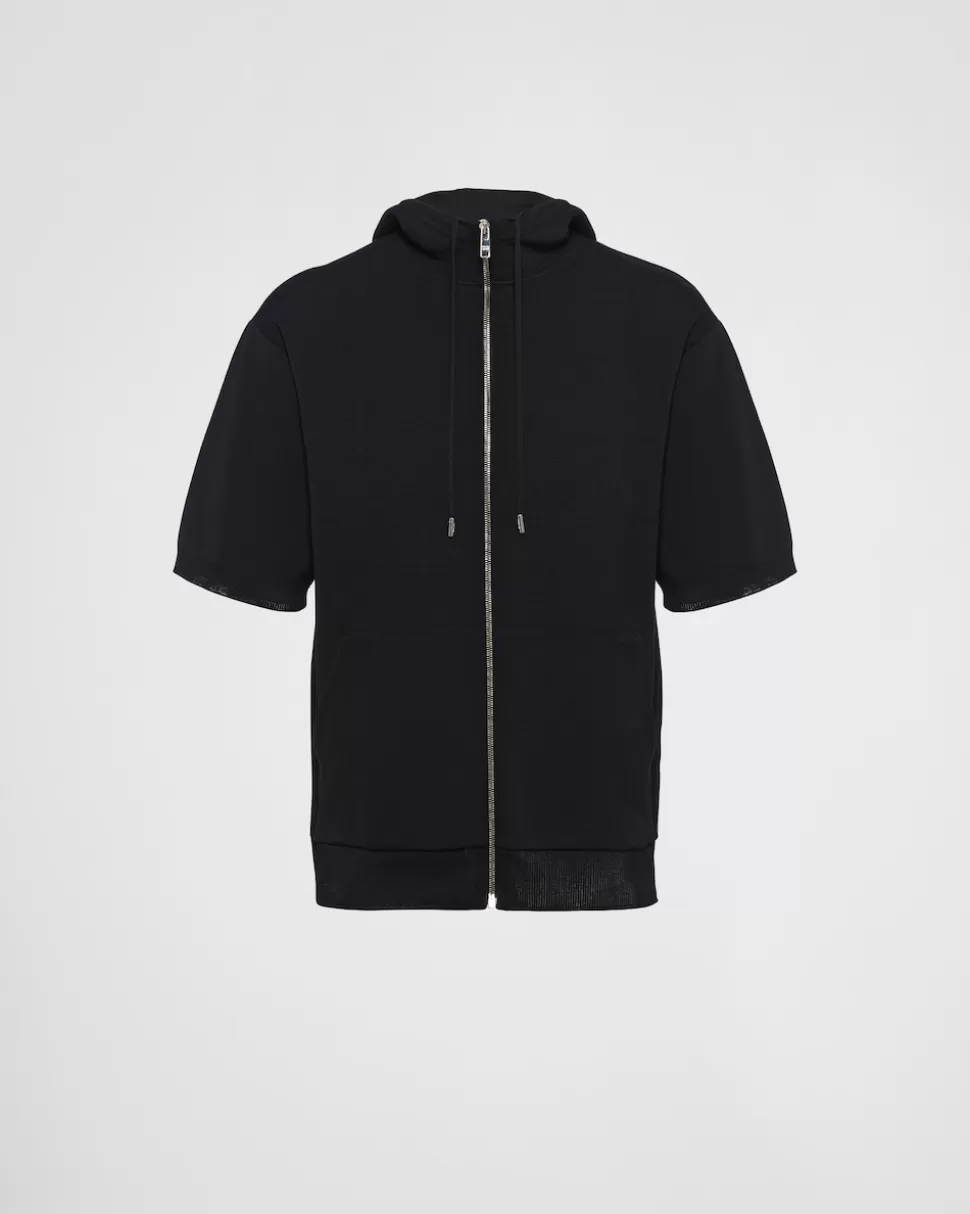 Prada Sudadera De Punto De Algodón Y Viscosa Con Capucha^Hombre TEJIDOS DE PUNTO