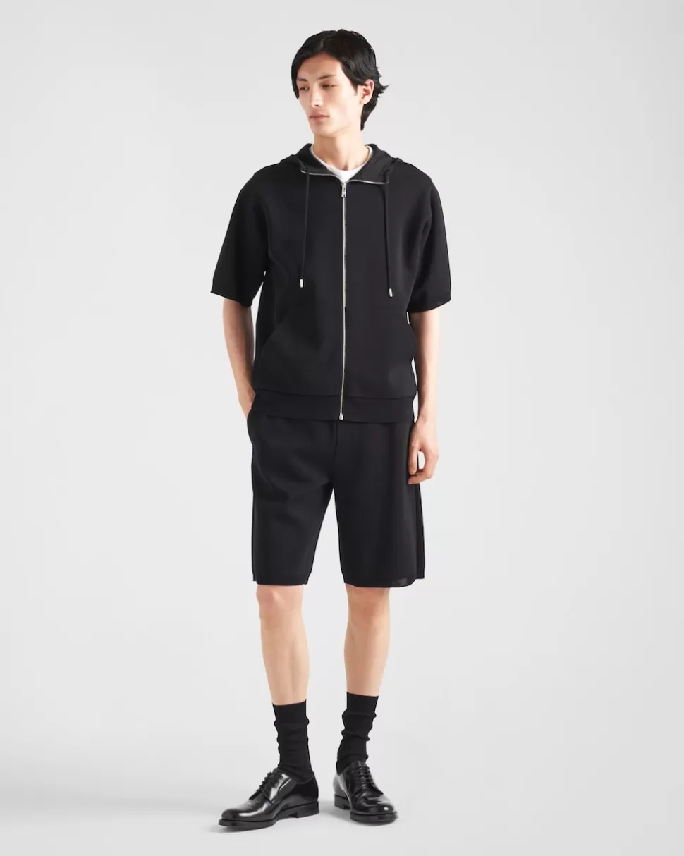 Prada Sudadera De Punto De Algodón Y Viscosa Con Capucha^Hombre TEJIDOS DE PUNTO
