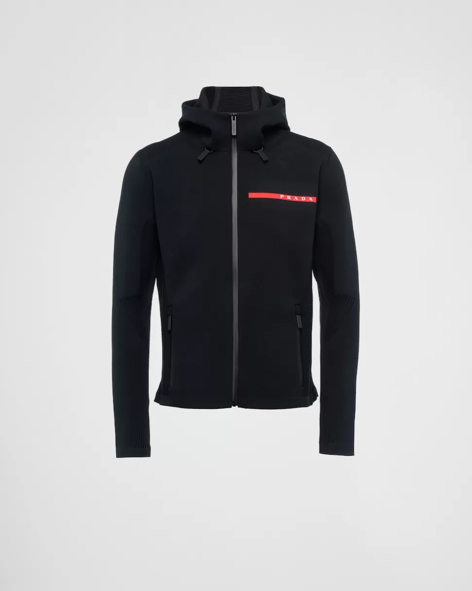Prada Sudadera En Piqué Técnico Con Capucha^Hombre ROPA