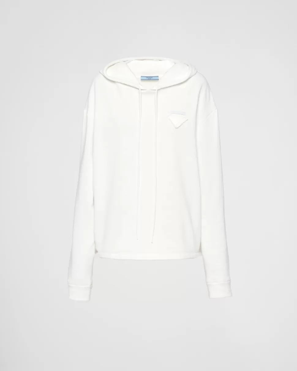 Prada Sudadera Extragrande Con Capucha^Mujer CAMISETAS Y SUDADERAS