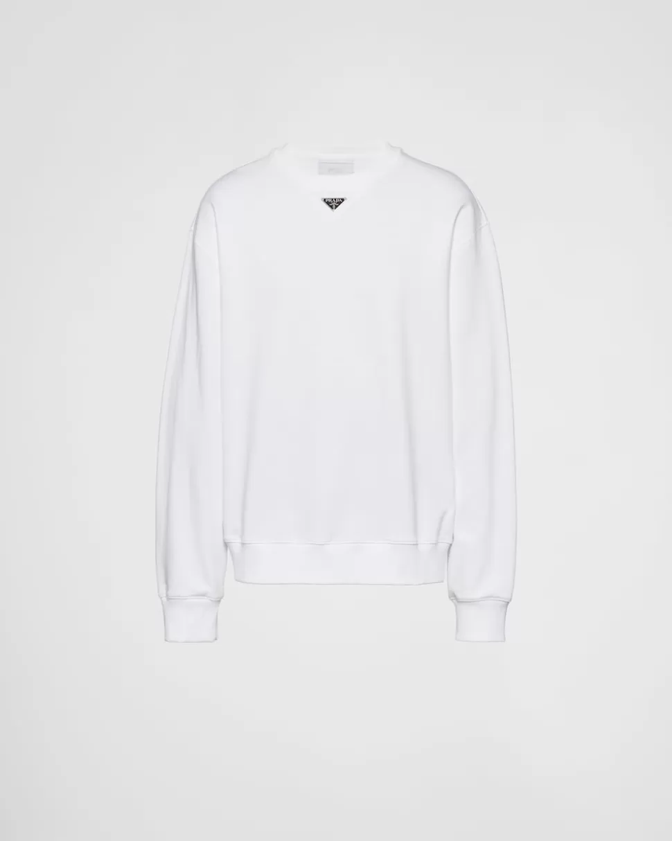 Prada Sudadera Extragrande De Algodón Con Logo Triangular^Hombre ROPA DEPORTIVA Y SUDADERAS