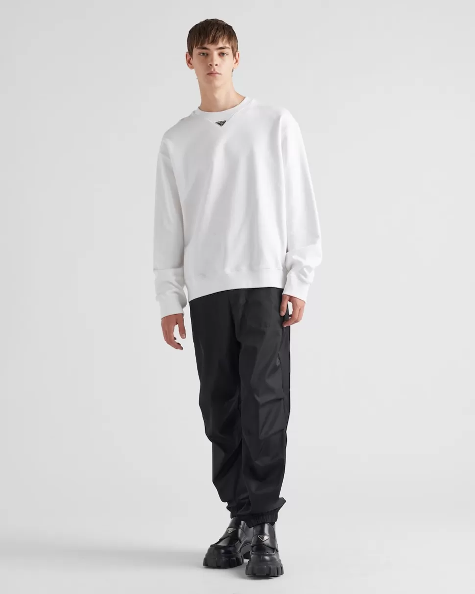 Prada Sudadera Extragrande De Algodón Con Logo Triangular^Hombre ROPA DEPORTIVA Y SUDADERAS