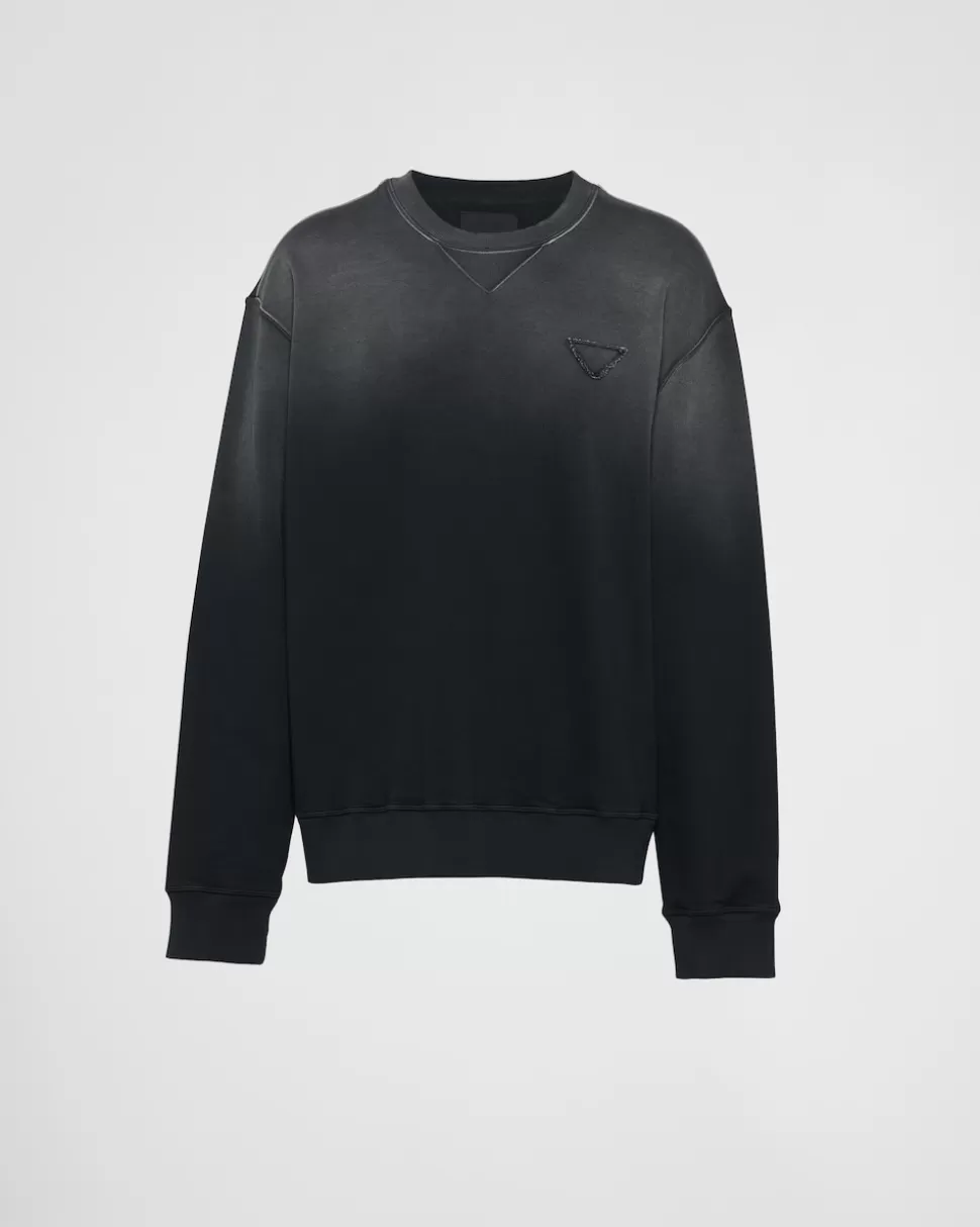 Prada Sudadera Holgada De Algodón Teñido En Prenda^Hombre ROPA DEPORTIVA Y SUDADERAS