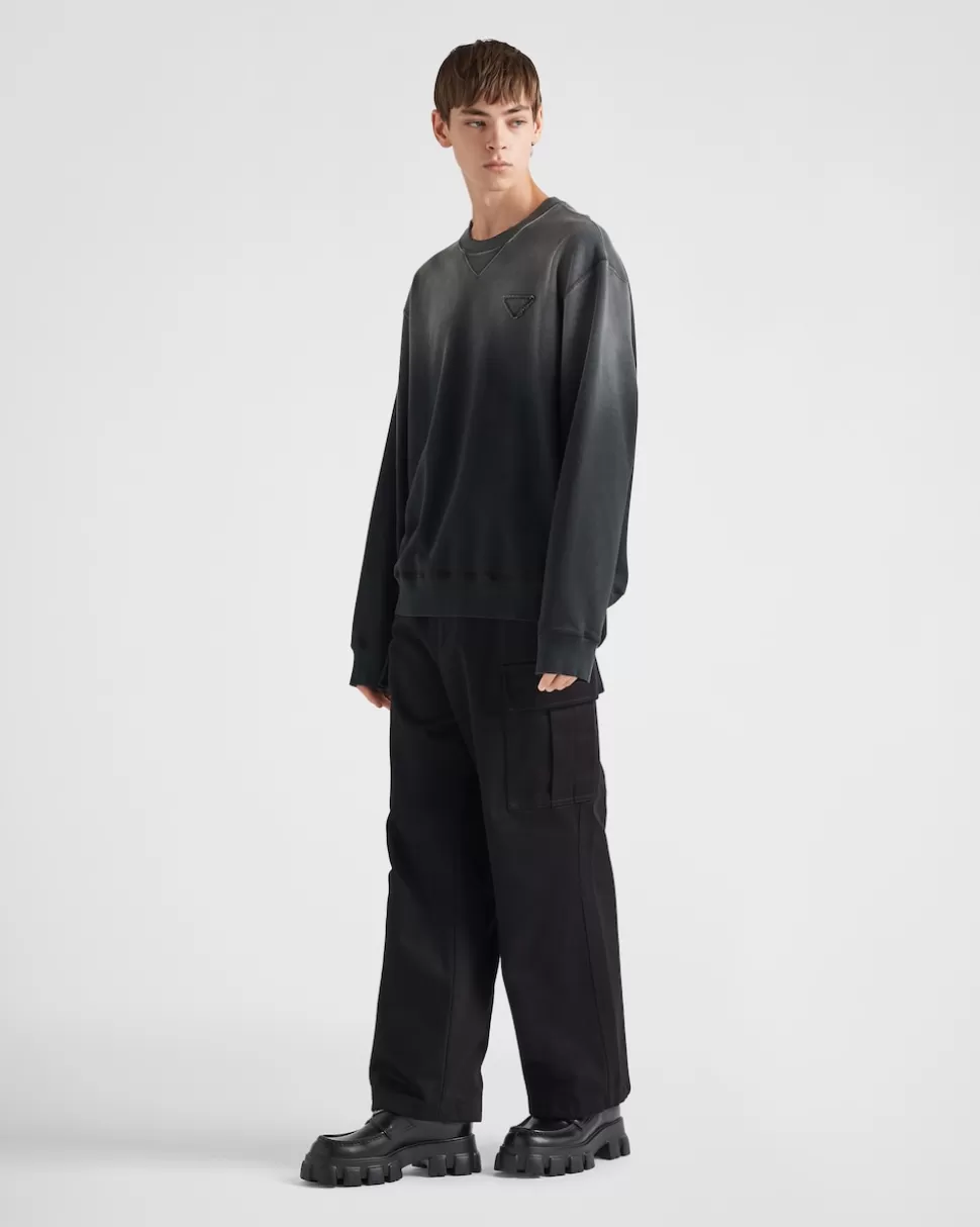Prada Sudadera Holgada De Algodón Teñido En Prenda^Hombre ROPA DEPORTIVA Y SUDADERAS