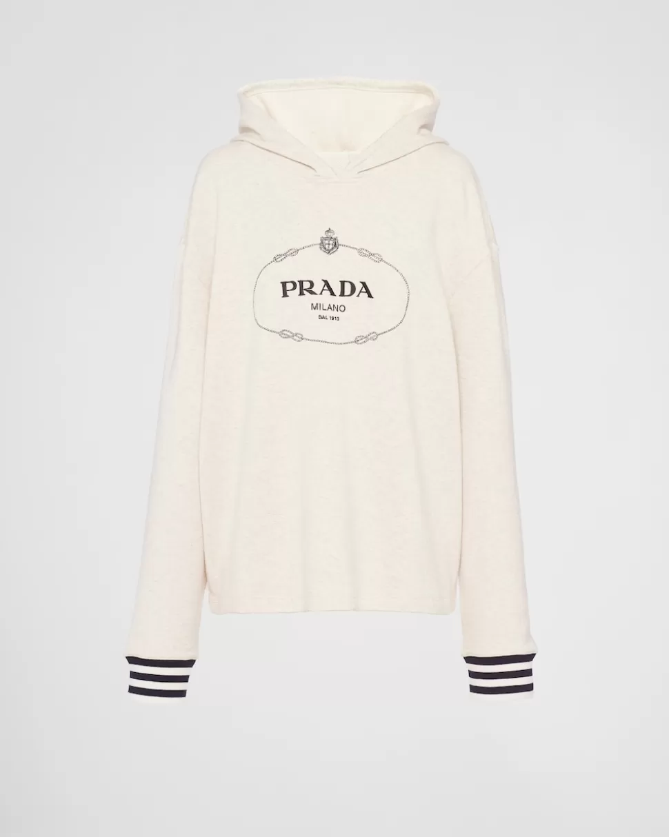 Prada Sudadera Holgada De Felpa De Algodón^Mujer CAMISETAS Y SUDADERAS