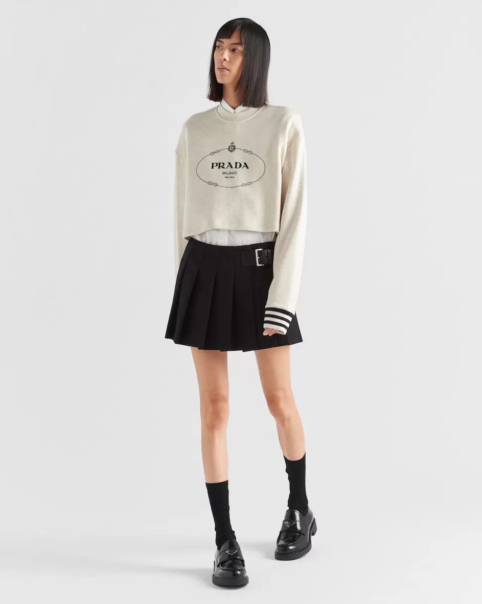 Prada Sudadera Holgada De Felpa De Algodón^Mujer CAMISETAS Y SUDADERAS