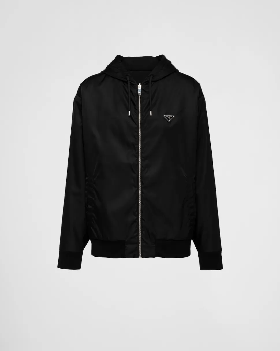 Prada Sudadera Reversible Con Capucha En Felpa De Algodón Y Re-nylon^Hombre ROPA DEPORTIVA Y SUDADERAS