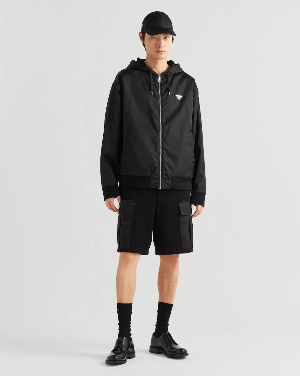 Prada Sudadera Reversible Con Capucha En Felpa De Algodón Y Re-nylon^Hombre ROPA DEPORTIVA Y SUDADERAS
