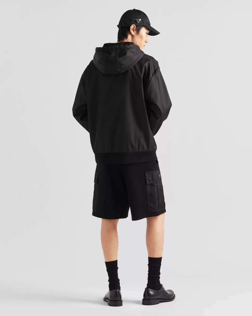 Prada Sudadera Reversible Con Capucha En Felpa De Algodón Y Re-nylon^Hombre ROPA DEPORTIVA Y SUDADERAS