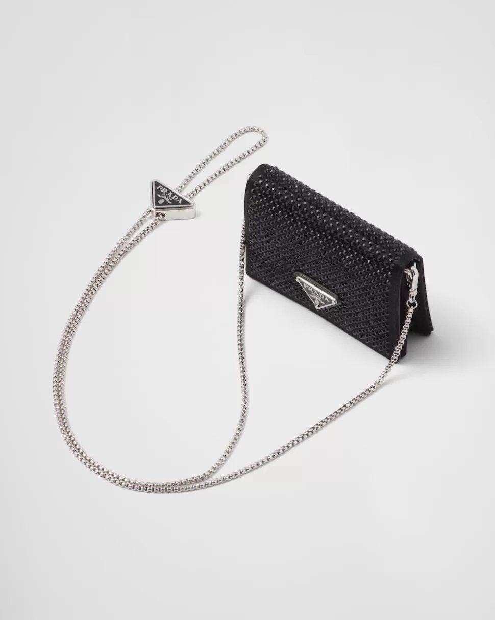 Prada Tarjetero Con Bandolera Y Cristales^Mujer CARTERAS Y TARJETEROS