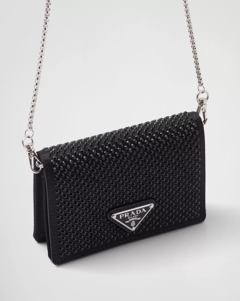 Prada Tarjetero Con Bandolera Y Cristales^Mujer CARTERAS Y TARJETEROS