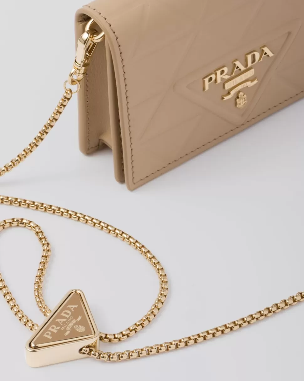 Prada Tarjetero De Piel Con Bandolera^Mujer CARTERAS Y TARJETEROS